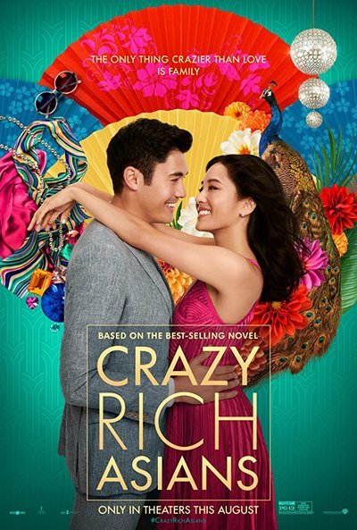 The "Crazy Rich Asians" movie poster features main characters Rachel and Nick.