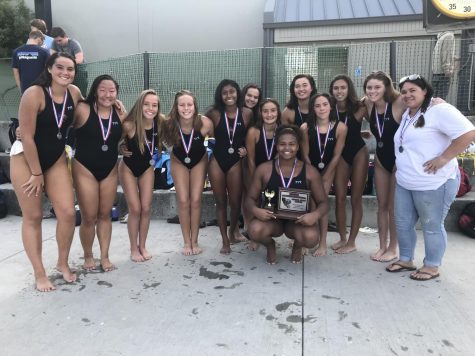 The SCHS girls varsity water polo team poses for their CCS accomplishment. 