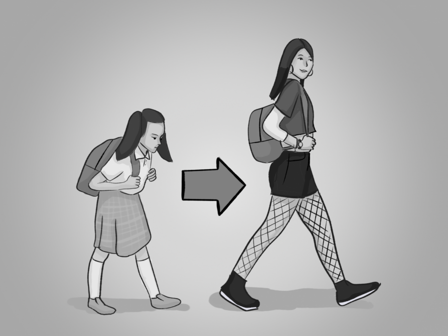 Many feel the differences between middle school and
high school dress code are drastic and unnecessary.