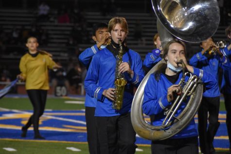 Marching band played on Oct. 15 at the homecoming game.