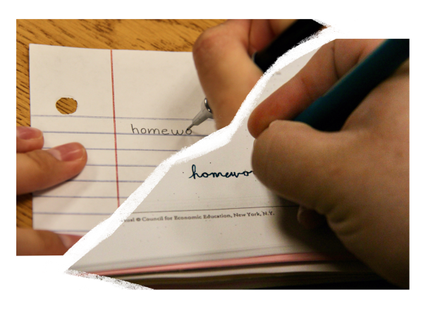 Teachers and students compare cursive and print handwriting.
