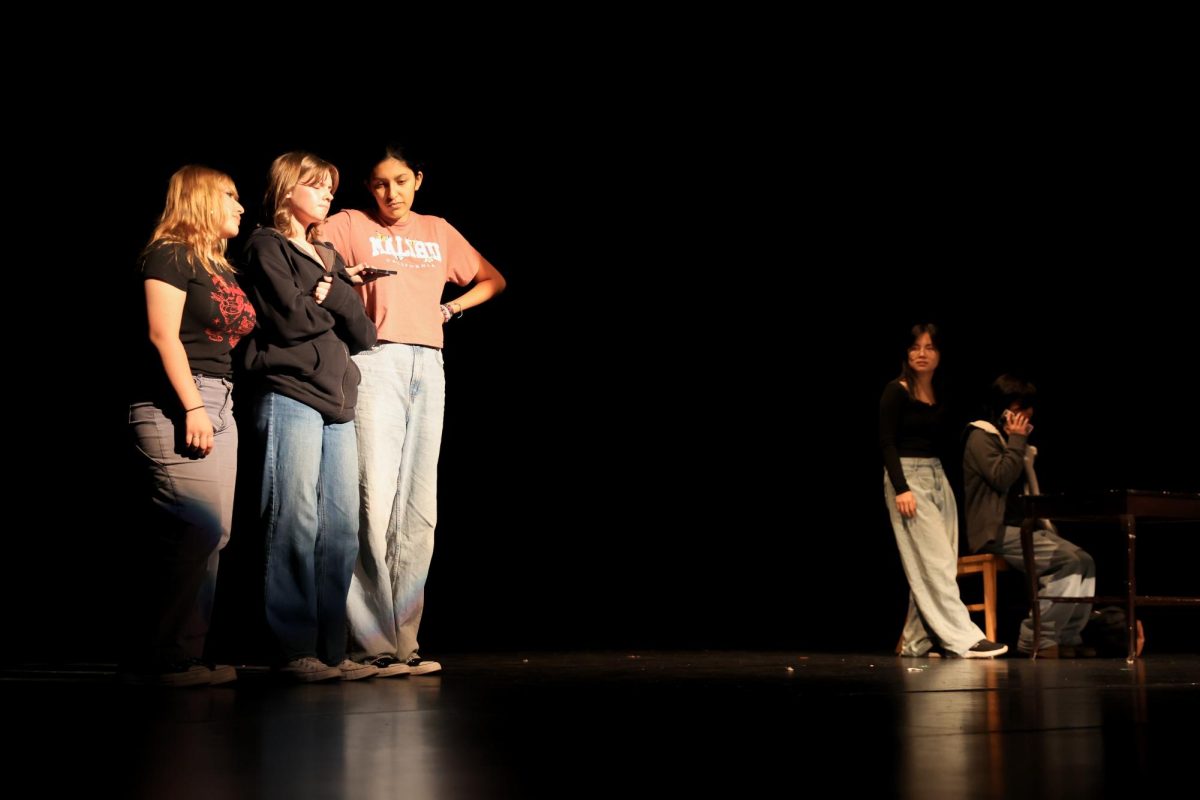 Senior Aleeana Salazar, senior Reagan Reilly, sophomore Victoria Luzuriaga, sophomore Yihan Ran and senior Jiin Estropia perform their take on the theme of an unopened letter.