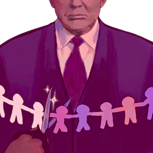 Donald Trump severs diversity initiatives by marginalizing DEI institutions. (Courtesy of Kai Vader)