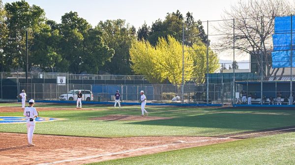 The SCHS baseball team fields in the top of the seventh inning on April 3, 2025.
