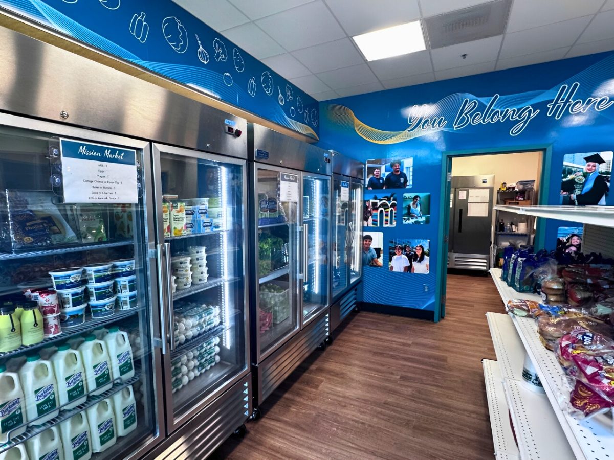 Mission College supplies  their students with a free grocery store set up, where they are given free food and produce.