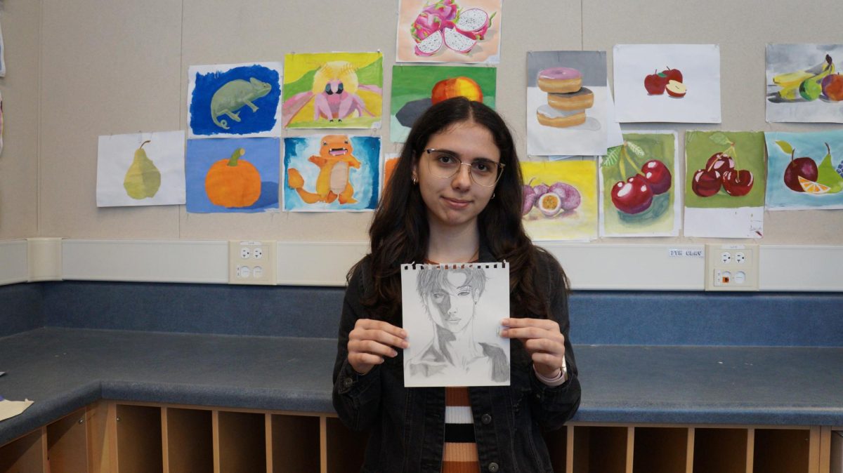 Senior Ines Andrade experienced personal development as she created multiple sketches and drawings for her AP Art portfolio.