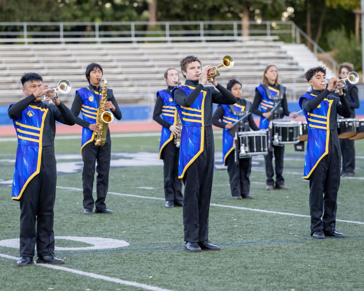 On Oct. 11, 2025, the SCHS marching band performed at the Gilroy Garlic Classic competition. (Courtesy of Tom Chivers)
